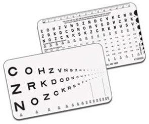 Sloan Letters Runge Pocket Near Vision Test Card