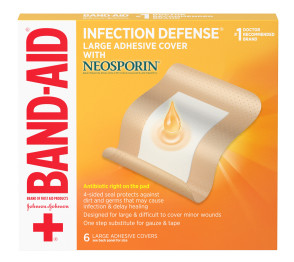 Band-Aid® w/ Neosporin, Large 3-1/2" x 4-1/2" 6/Box