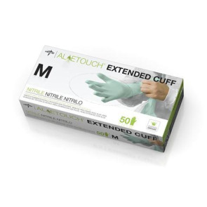 12" Extended Cuff Nitrile Aloe Gloves, Small 50/Box