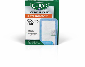 Curad Ultrasorb 4" x 8" Wound Dressing, 10/Box