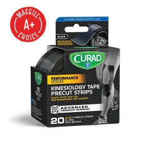 Curad® Performance Series Kinesiology Tape, 20 Strips, Black