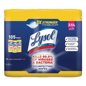 Lysol® Disinfecting Wipes, 35 Wipes/Can,  3 Cans/Pack