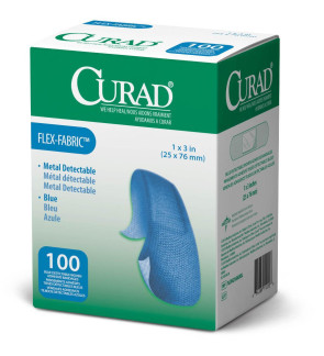 Curad Food Service 1" x 3" Flexible Fabric Bandages, 100/Box