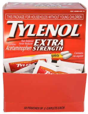 Tylenol® Extra-Strength, 500 mg Unit Dose Packets, 50/Box