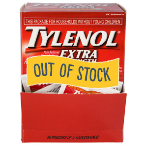 (Out of Stock)Tylenol® Extra-Strength, 500 mg Packets, 50/Bx