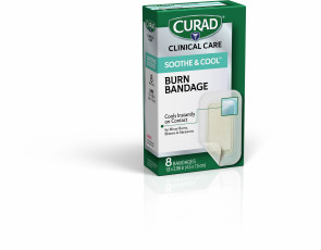 (Discontinued) Curad Soothe Cool Bandage, 1.8" x 2.96", 8/Bx