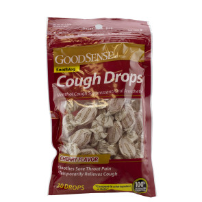 Economy Cough Drops, Cherry, 30 per Bag