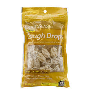 Economy Cough Drops, Honey Lemon, 30 per Bag