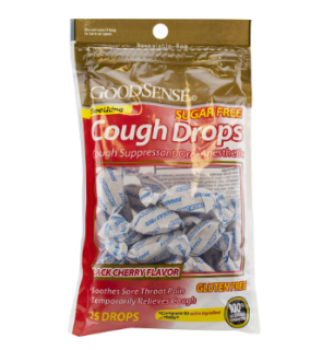 Economy Cough Drops, Sugar Free, Cherry, 25/Bag