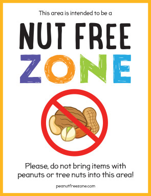 Nut Free Zone Poster, 8-1/2" X 11"