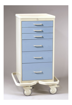 Slate Blue 6 Drawer Mini Tower Treatment Cart