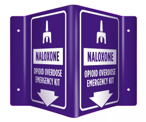 3D Naloxone Narcan Overdose Kit Sign, Purple