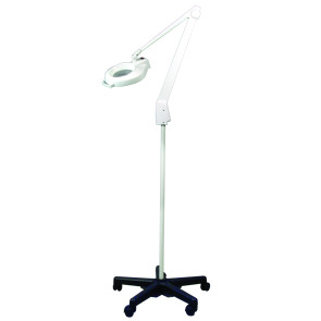Dazor Magnifier LED Lamp, White w/ Rolling Base