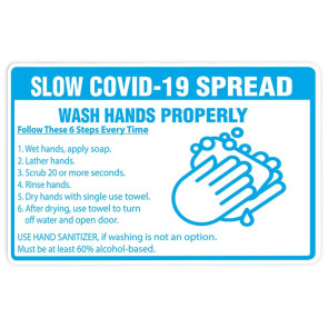 "Slow Covid-19 Spread" Poster, 12" x 18", Laminated
