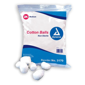 Medium Non-Sterile Cotton Balls, 2000/Bag