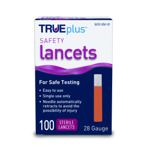 TRUEplus Safety Lancets, Mini, 100/Box