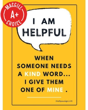 I Am Helpful Poster, 11" x 17", Laminated