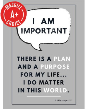 I Am Important Poster, 11" x 17", Laminated