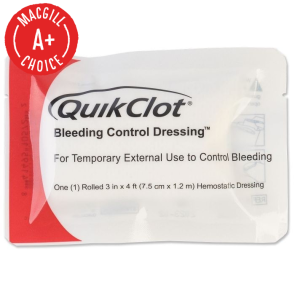 QuikClot Bleeding Control Dressing, 3 in. x 4 ft. Roll