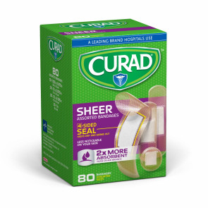 Curad® Sheer Bandages, Assorted Sizes, 80/Box