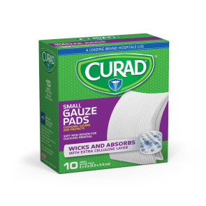 Curad® Sterile Pro-Gauze Pads, 2" x 2", 10/Box