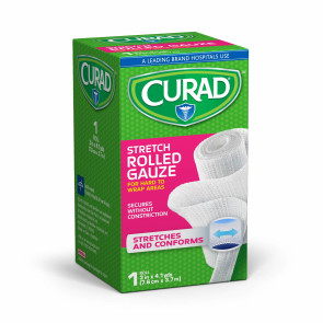 Curad® Stretch Rolled Gauze, 3" x 4.1 yds