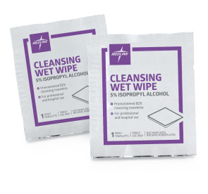Cleansing Wet Wipes with Alcohol Towelettes, 1000 per case