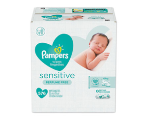 Pampers® Sensitive™ Wipes 7" x 8.6", 72/pack, 8 Packs/Case