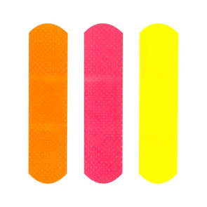 3/4" x 3" Assorted Neon Colors Plastic Bandages 100/Box
