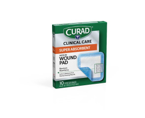 Curad Ultrasorb 4" x 4" Wound Dressing, 10/Box
