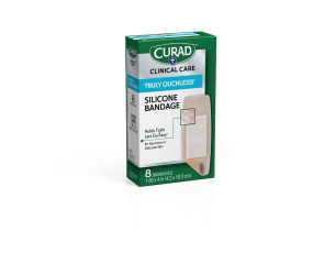 Curad Truly Ouchless 1.625" x 4" Bandages, 8/Box