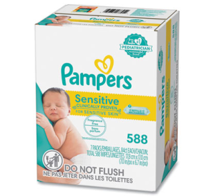 Pampers® Sensitive™ Wipes 6.7" x 7", 84 per pack, 7 packs/cs