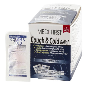 Cough & Cold Relief Caplets, 80 per box, 40 packs of 2