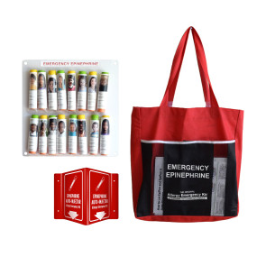 16-Unit AEK Epinephrine Storage Panel with Sign and Bag