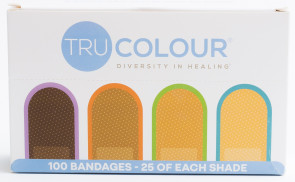 Tru-Colour® Bandages 4-Skin Tones Variety Pack, 100/Box
