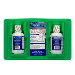 Emergency Eye Wash Station w/2 16 oz Eye Wash Bottles