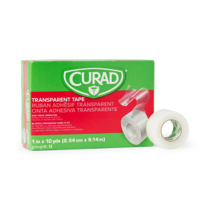 Curad® Clear Tape, 1" x 10 Yards, 12 Rolls/Box