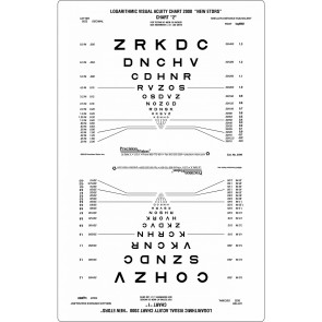 Sloan Letters Near Vision Chart for Illuminated Cabinets