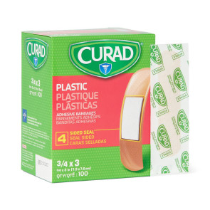 3/4" x 3" Curad Plastic Bandages 100/Box