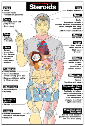Harmful Effects of Steroids Laminated Poster