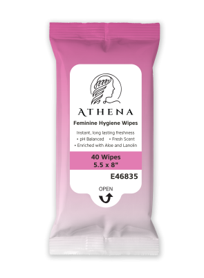 Feminine Hygiene Wipes, 5.5" x 8", 40 per pack