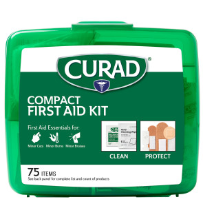 Curad Compact First Aid Kit, 75 Pieces