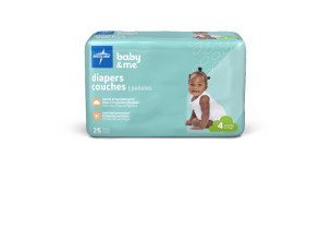 Economy Diapers, Size 4, 25 per pack