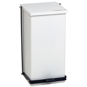 DETECTO® Step-On Waste Receptacle, 8 Gal, White