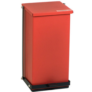 DETECTO® Step-On Waste Receptacle, 8 Gal, Red