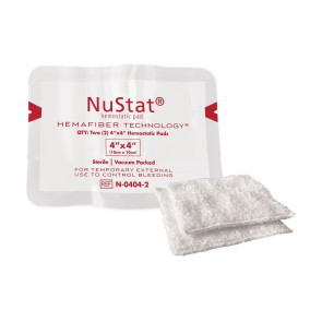 (Discontinued)NuStat® Hemostatic Dressing, 4" x 4",Pack of 2