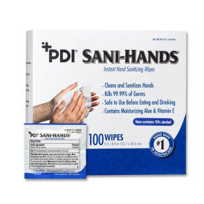 Sani-Hands® ALC Alcohol Gel Hand Wipes, 100 per box