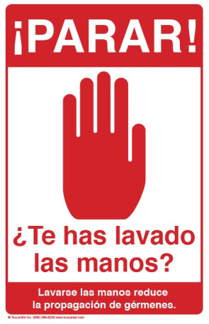 Stop! Did You Wash Your Hands? Poster, 11" x 17", Spanish