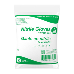 Large Powder-Free Nitrile Gloves, 2 pairs per bag
