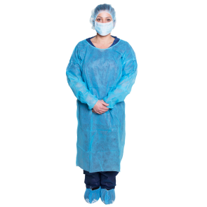 Dukal Isolation Gown, 10/Bag, Blue